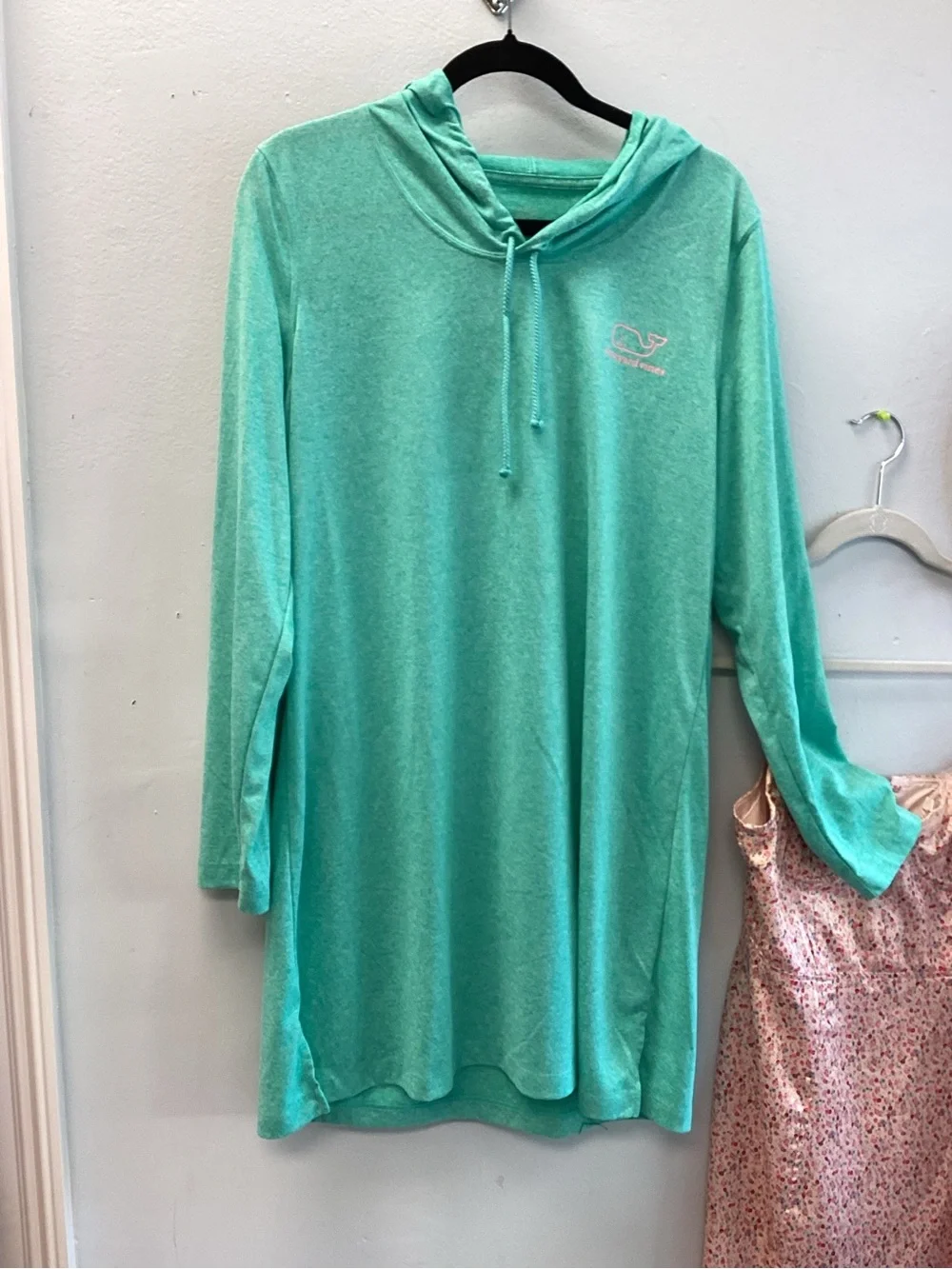 Vineyard Vines Aqua Hooded Swim Coverup Tunic
